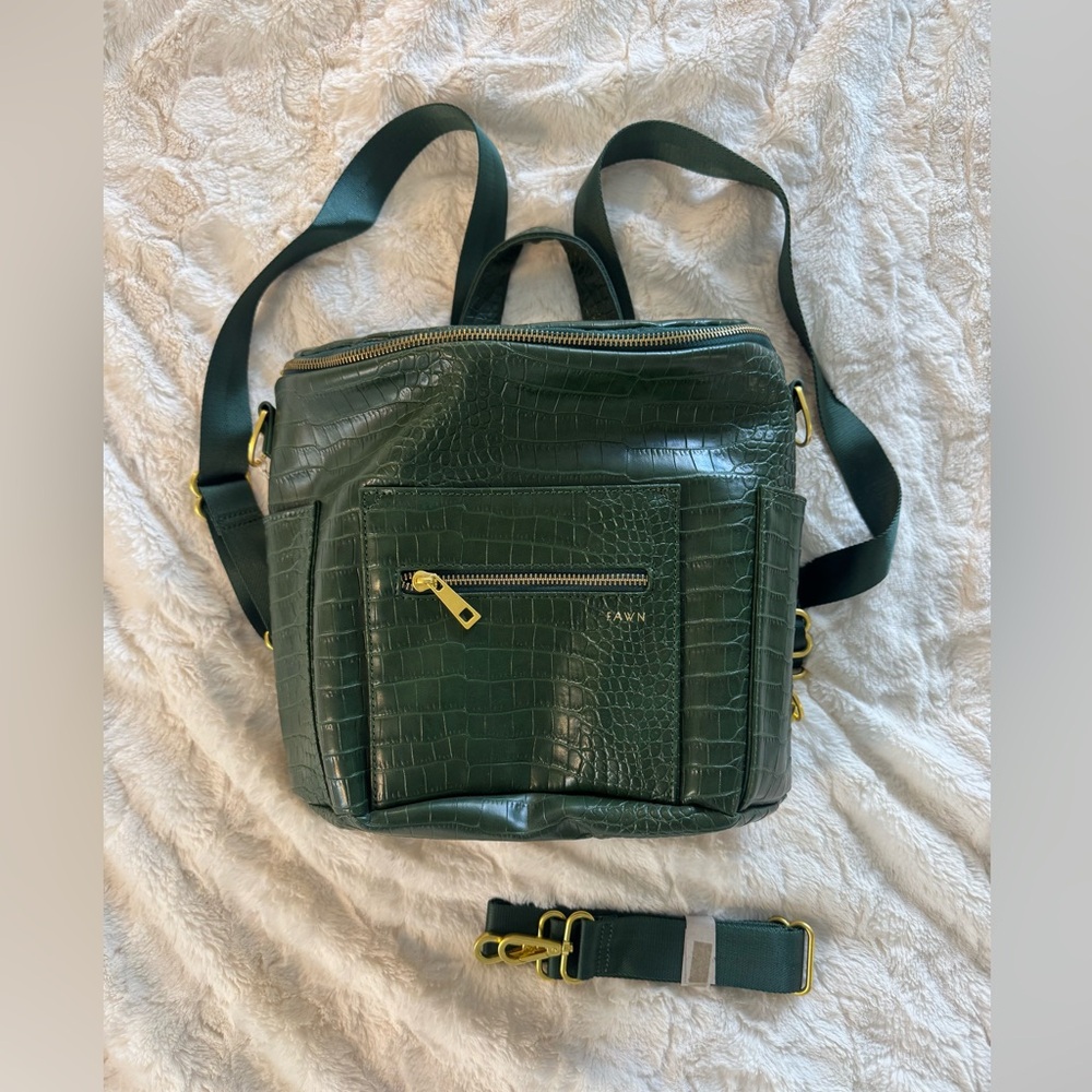 *NWOT* Fawn Design Croc Vegan Leather Mini Diaper Bag